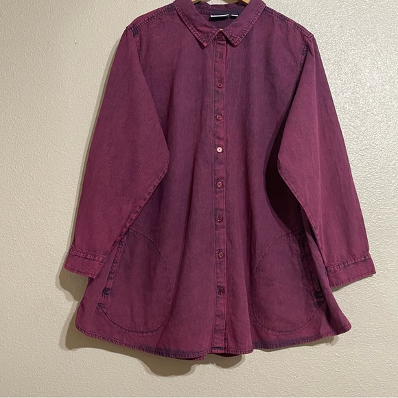 Joan‎ Rivers Regular Vintage Washed Denim Shirt with Pockets 3X - Picture 6 of 15